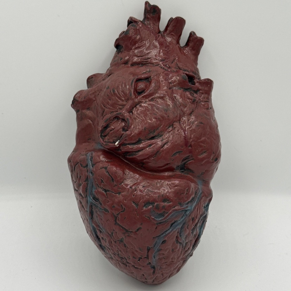 Realistic rubber Halloween heart prop scary figure veins bloody body